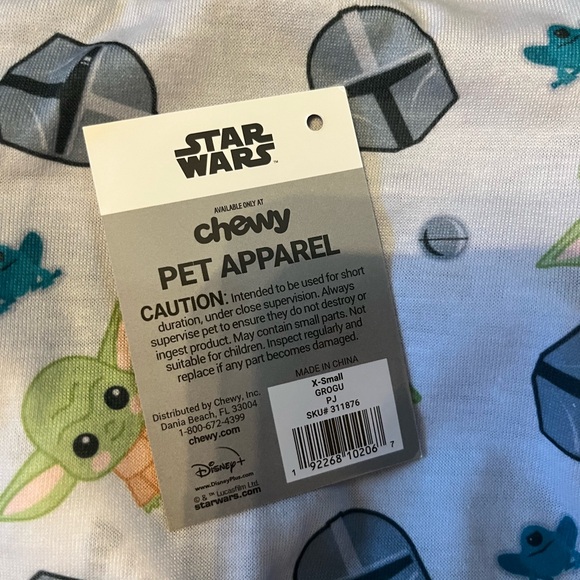 NWT-Lot of Two-XSmall Doggy Pajamas-one dinosaur print & one Mandalorian print - Picture 7 of 8